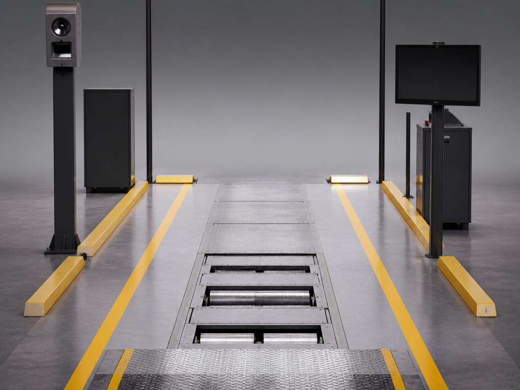 Marked vehicle inspection lane