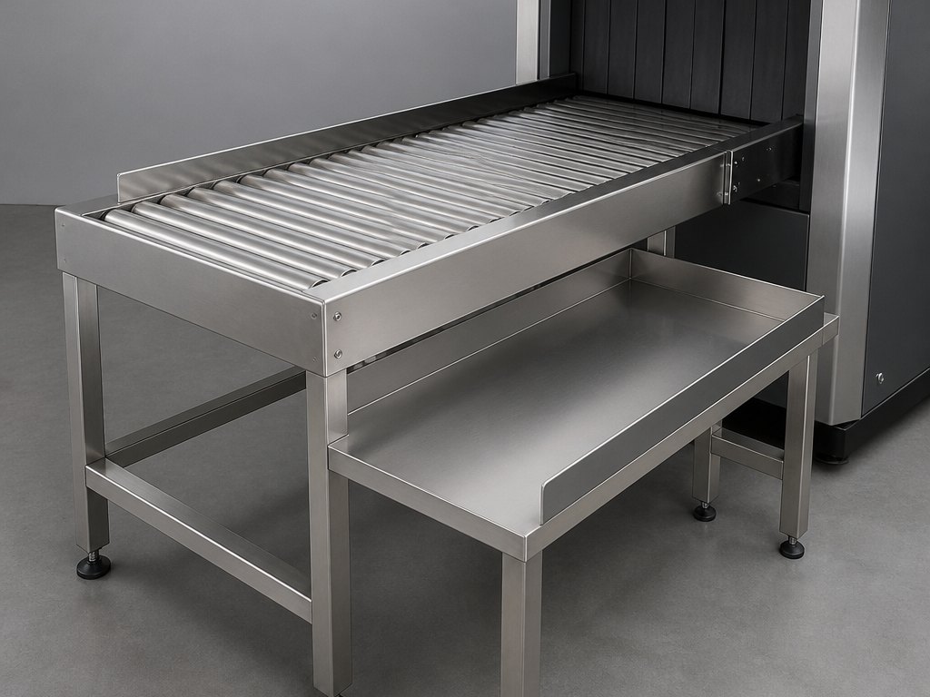 Exit roller table and tray return